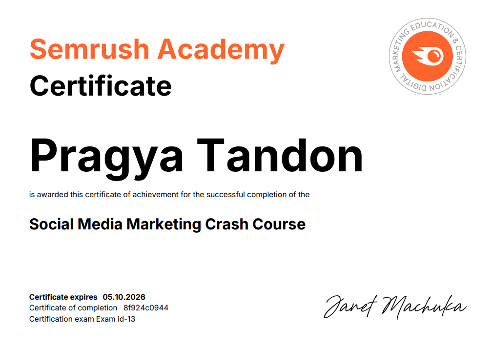 SEMRUSH SMM CRASH COURSE